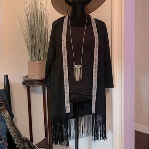 Lightweight cardi with fringe- Rue21- L